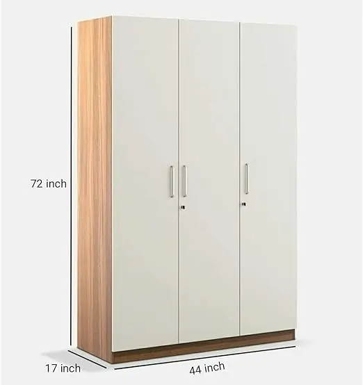 Classy Wardrobe- Three Door With Glass