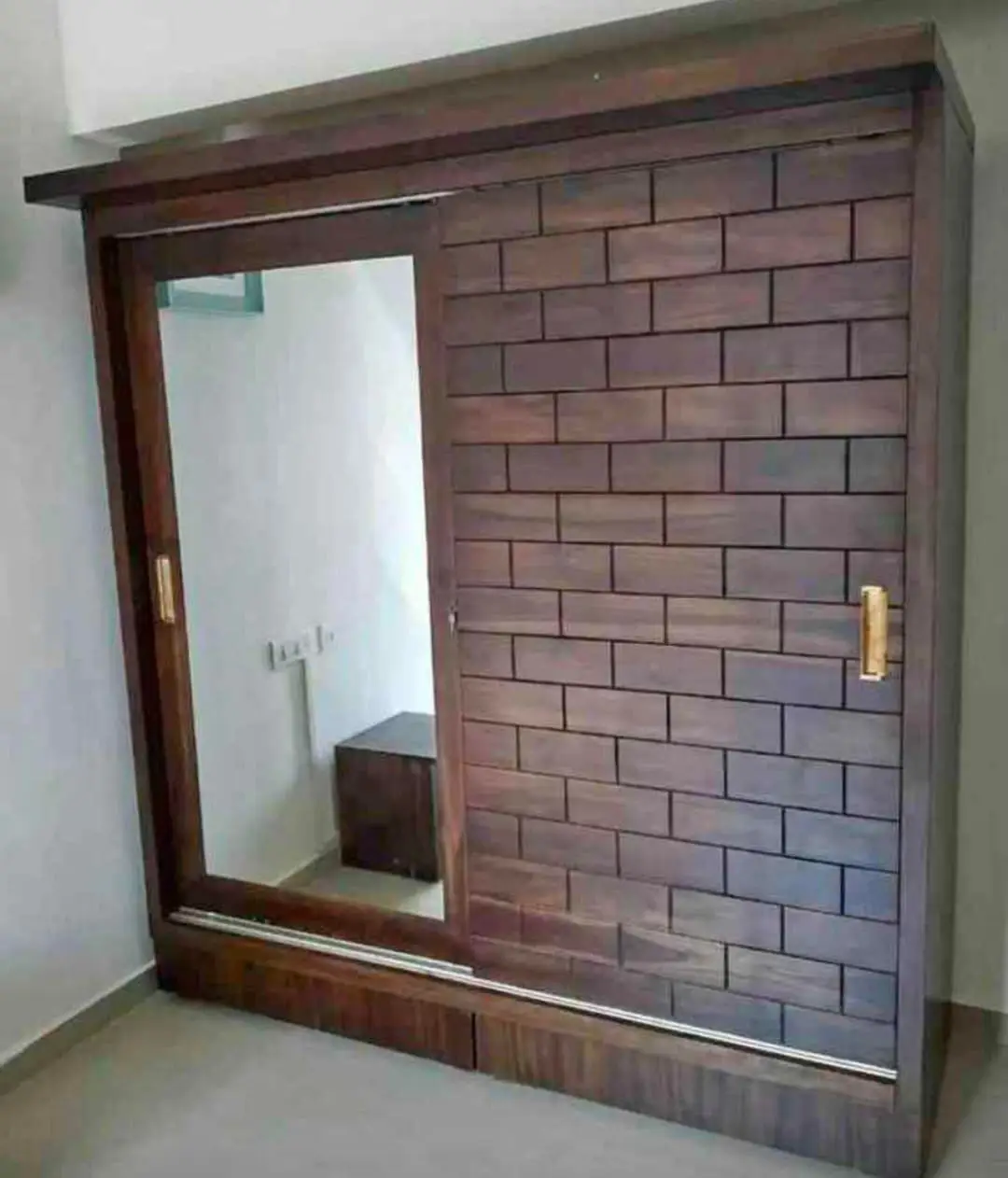 Abstract Wardrobe- Sliding Door With Glass