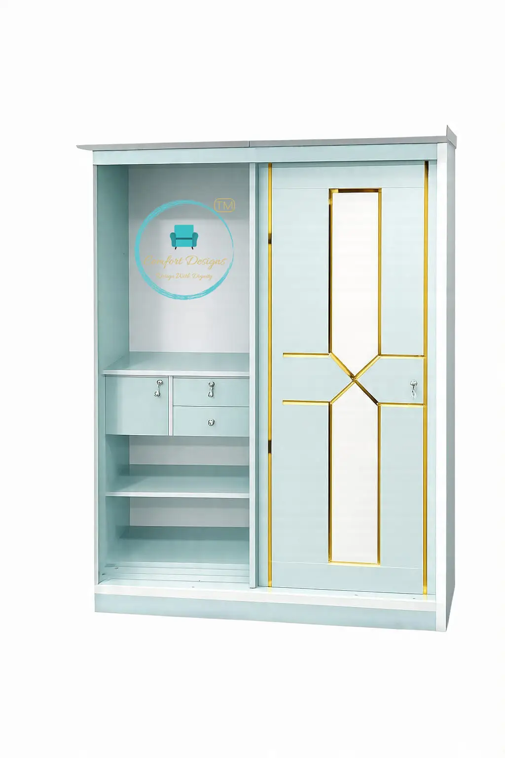 Mazel Wardrobe Sliding Door With Glass