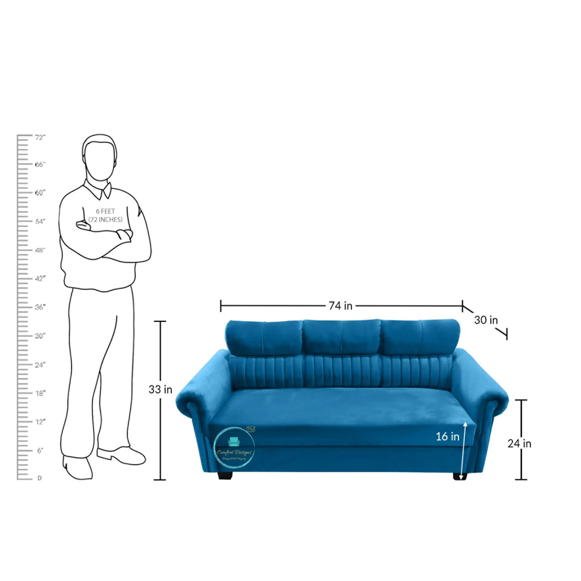 Lorin-02 3 Seater Sofa