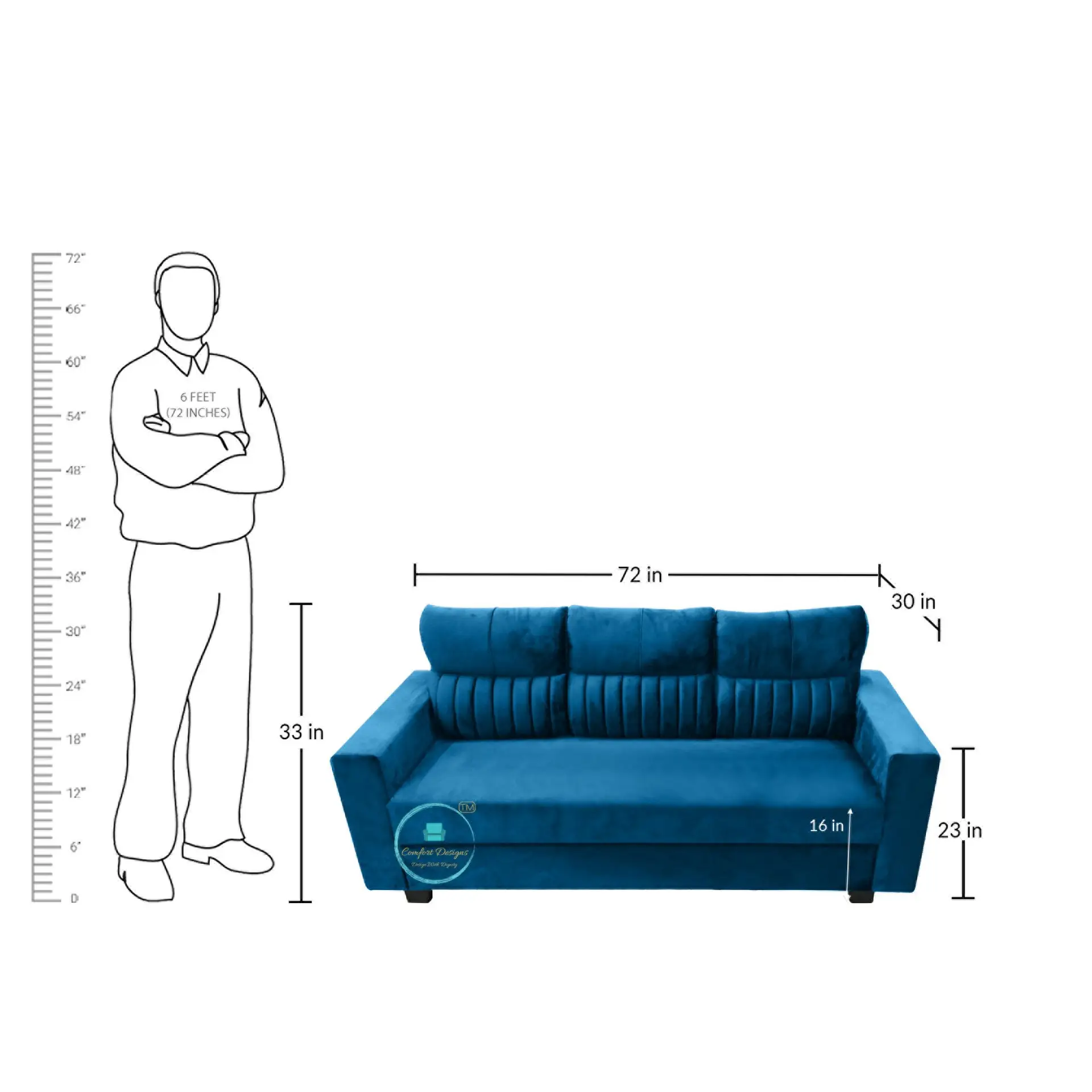 Lorin-01 3 Seater Sofa - Image 6