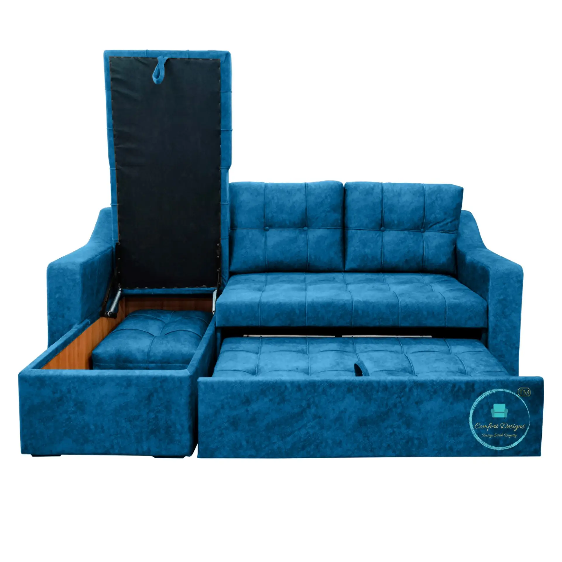 Suzane 3 Seater L Shape Sofa Cumbed - Image 3