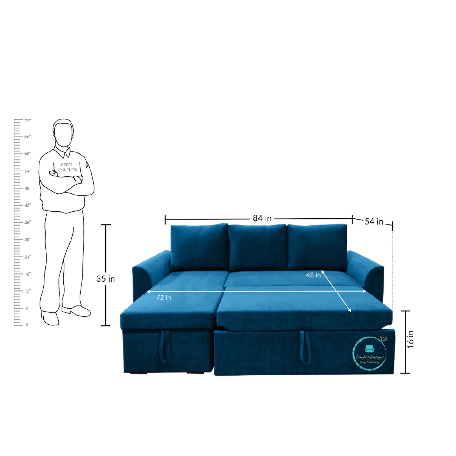 Creta 3 Seater L Shape Sofa Cumbed - Image 7