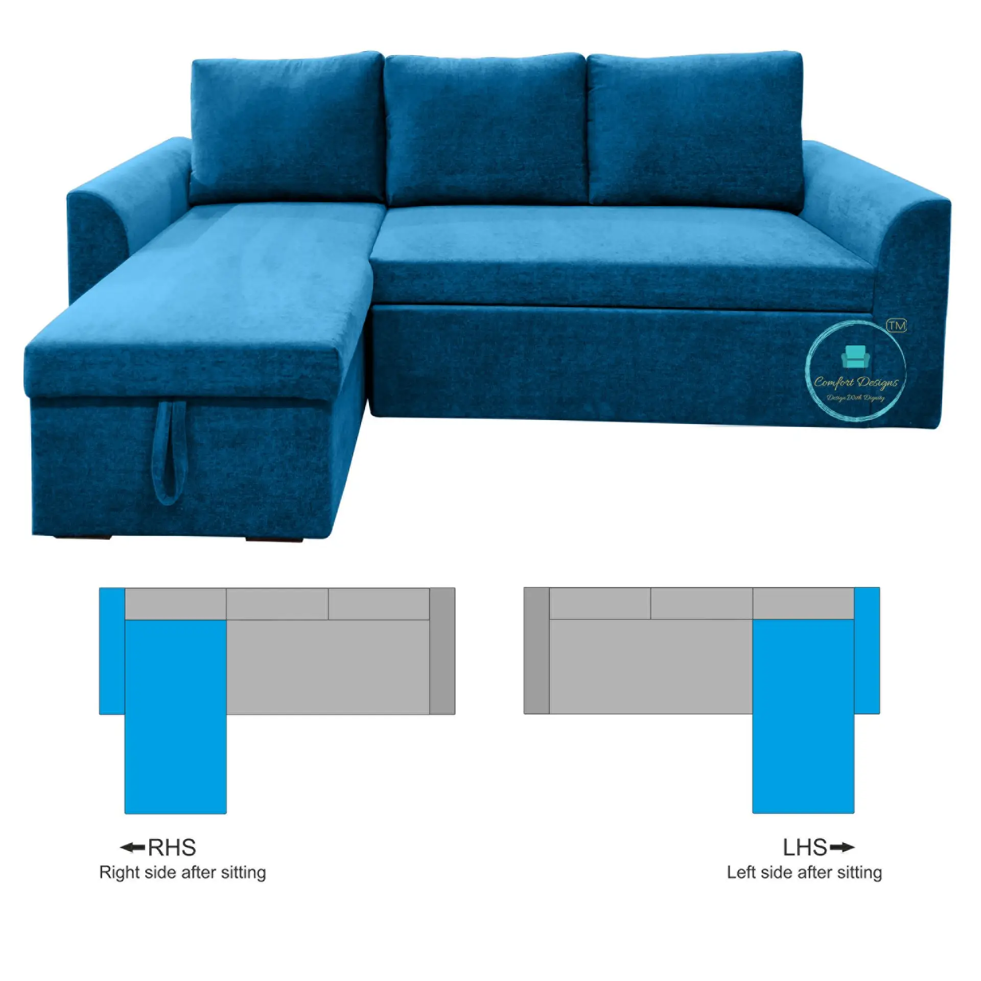 Creta 3 Seater L Shape Sofa Cumbed - Image 8