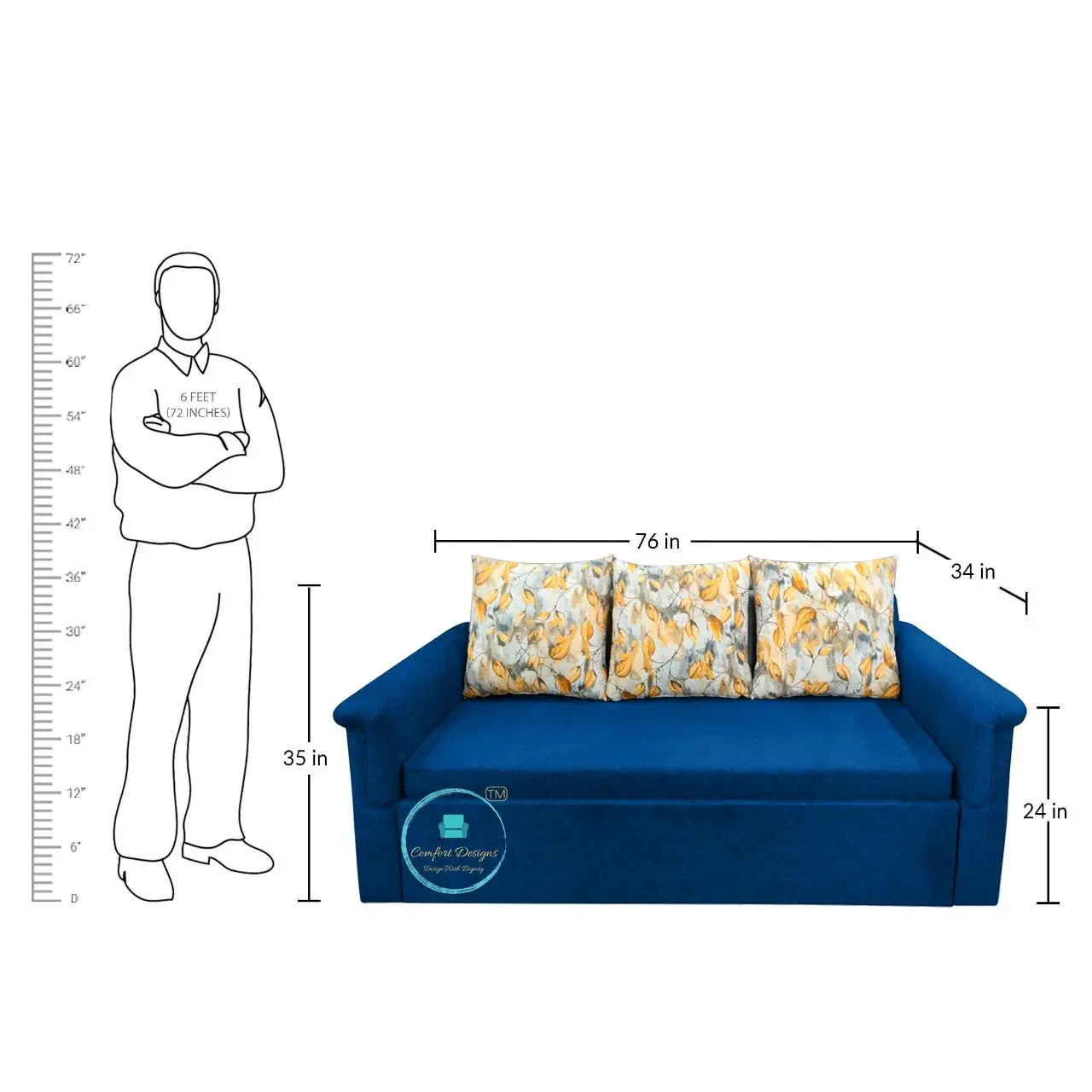 Ocean-01 3 Seater Sofa Cumbed With Storage - Image 4