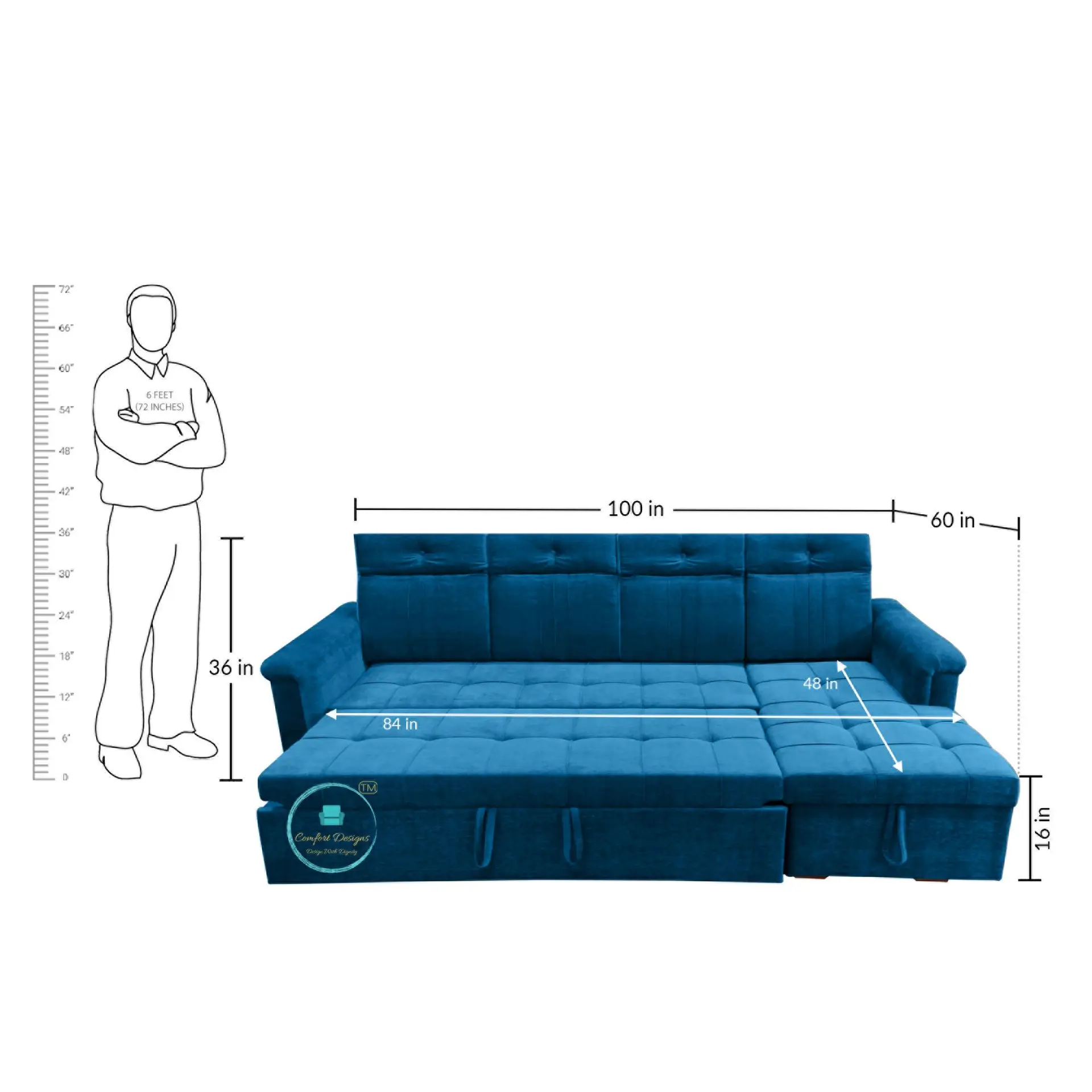 Eagle 4 Seater L Sape Sofa Cumbed - Image 6