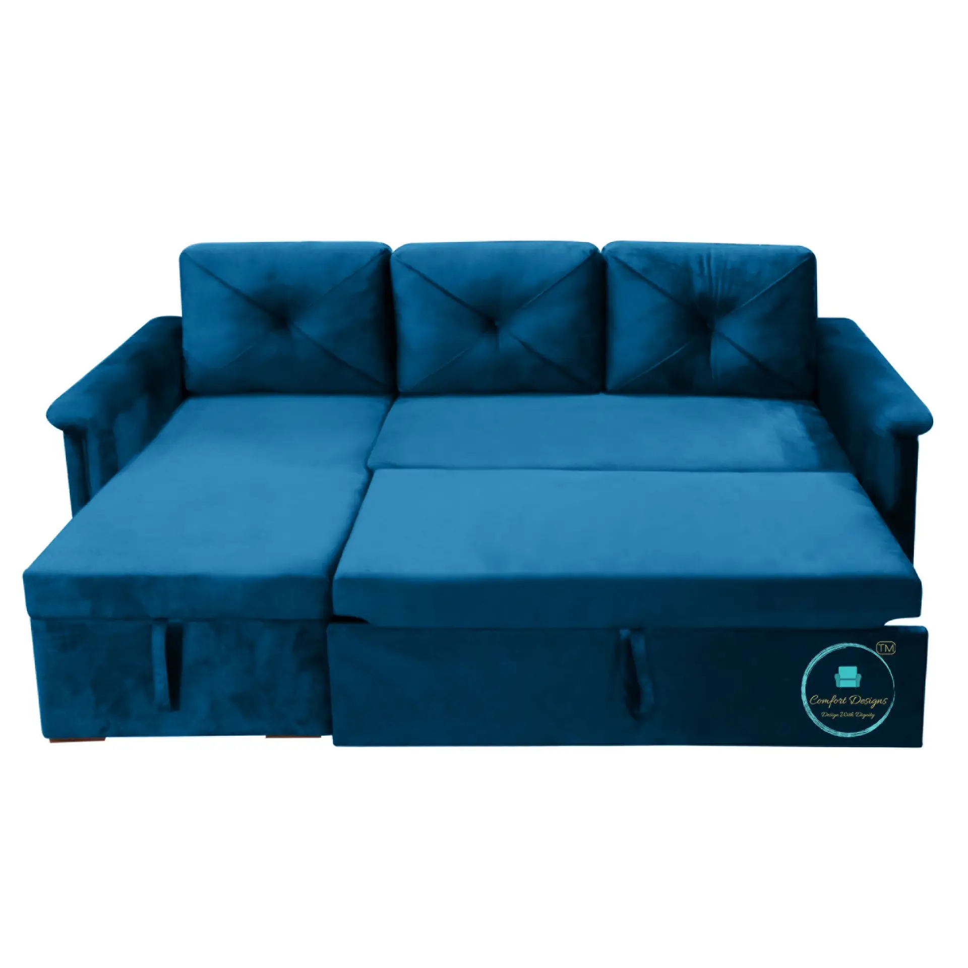 Vintage 3 Seater L Shape Sofa Cumbed