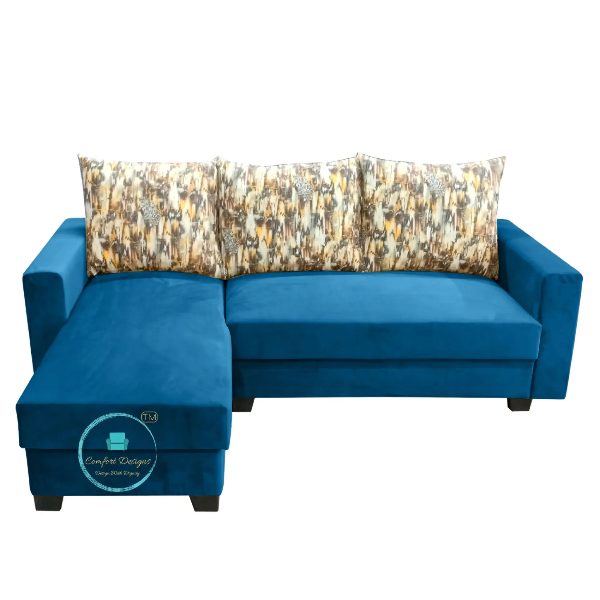 Gold L Shape Sofa