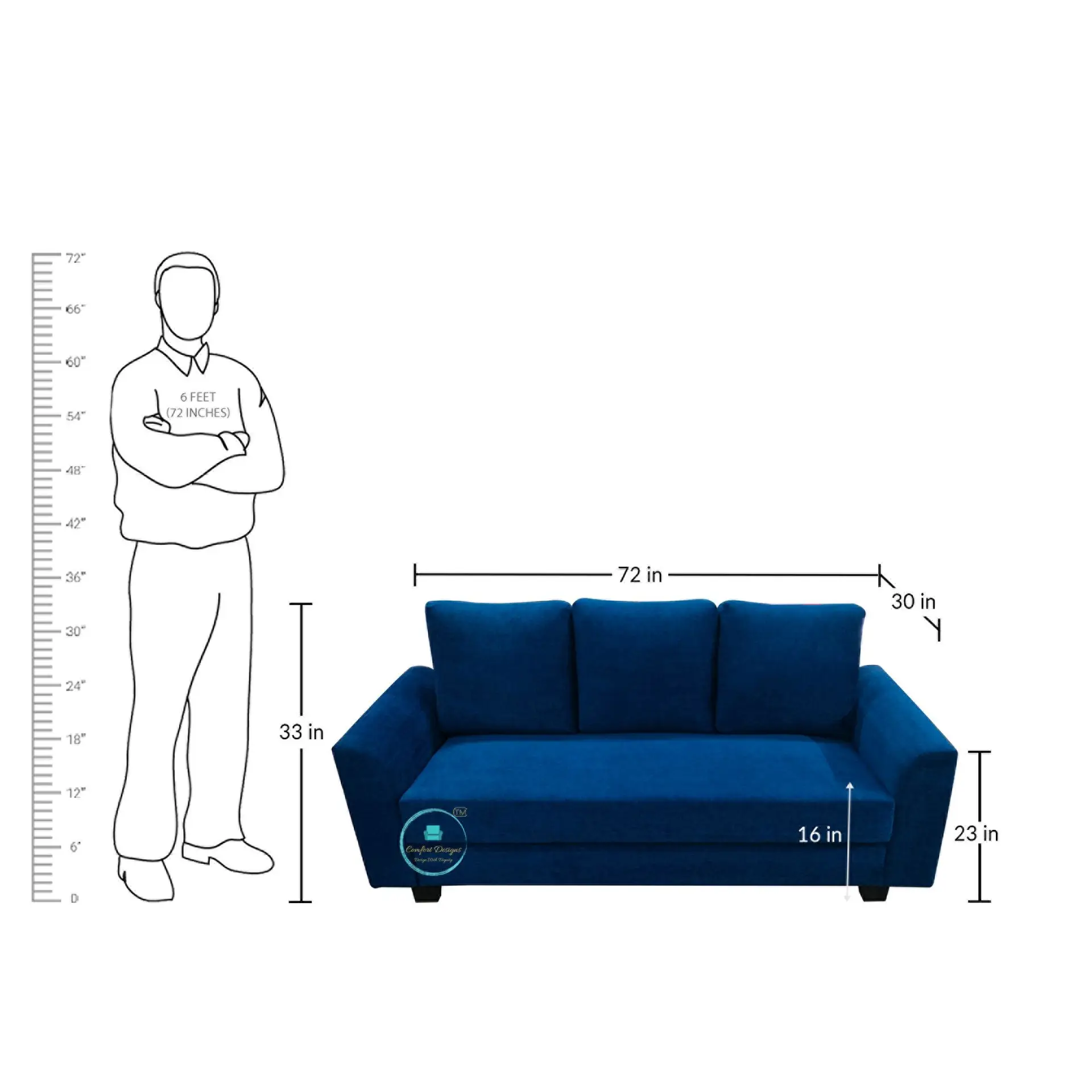 Orlando-01 3 Seater Sofa - Image 3