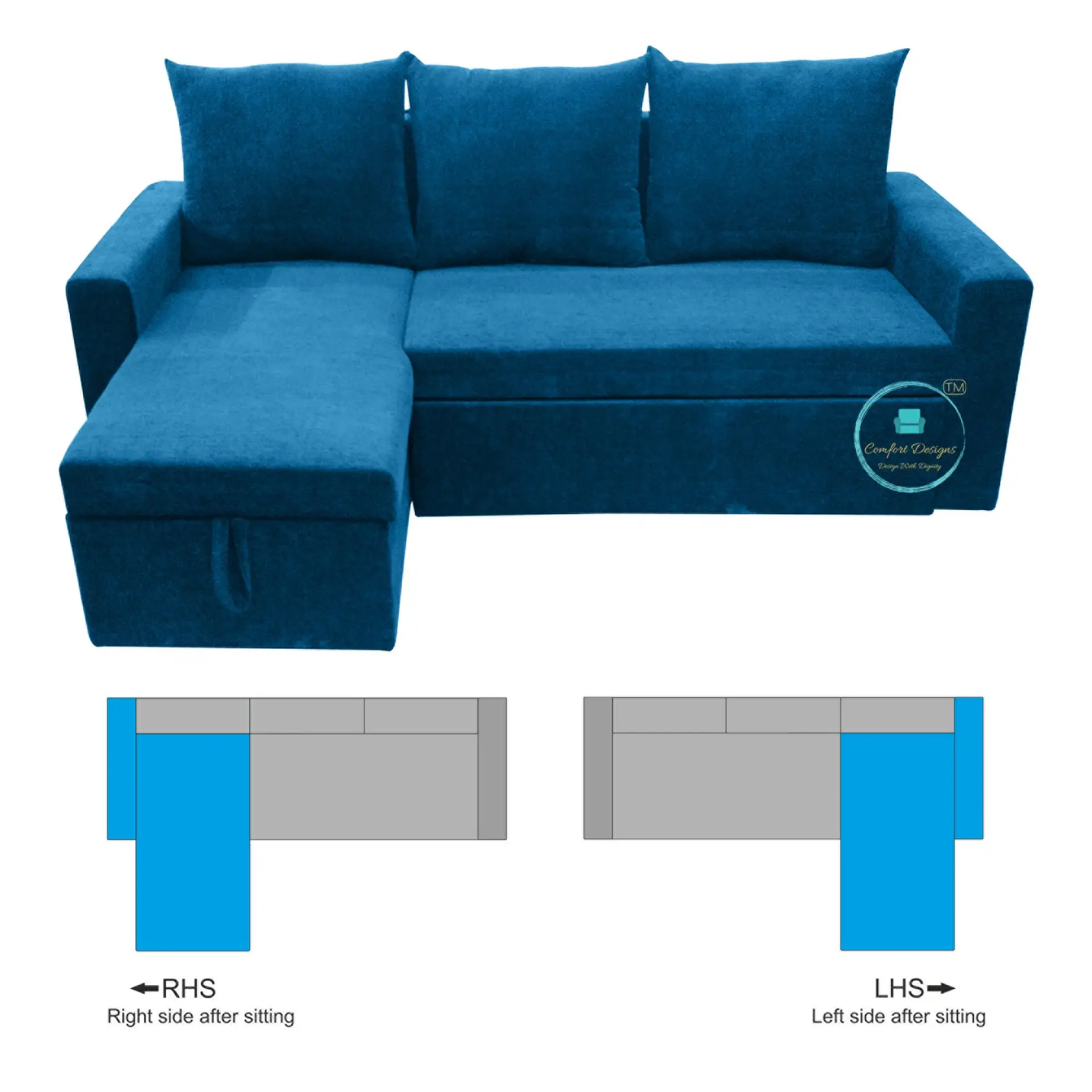 Jazz-01 3 Seater L Shape Sofa Cumbed - Image 5