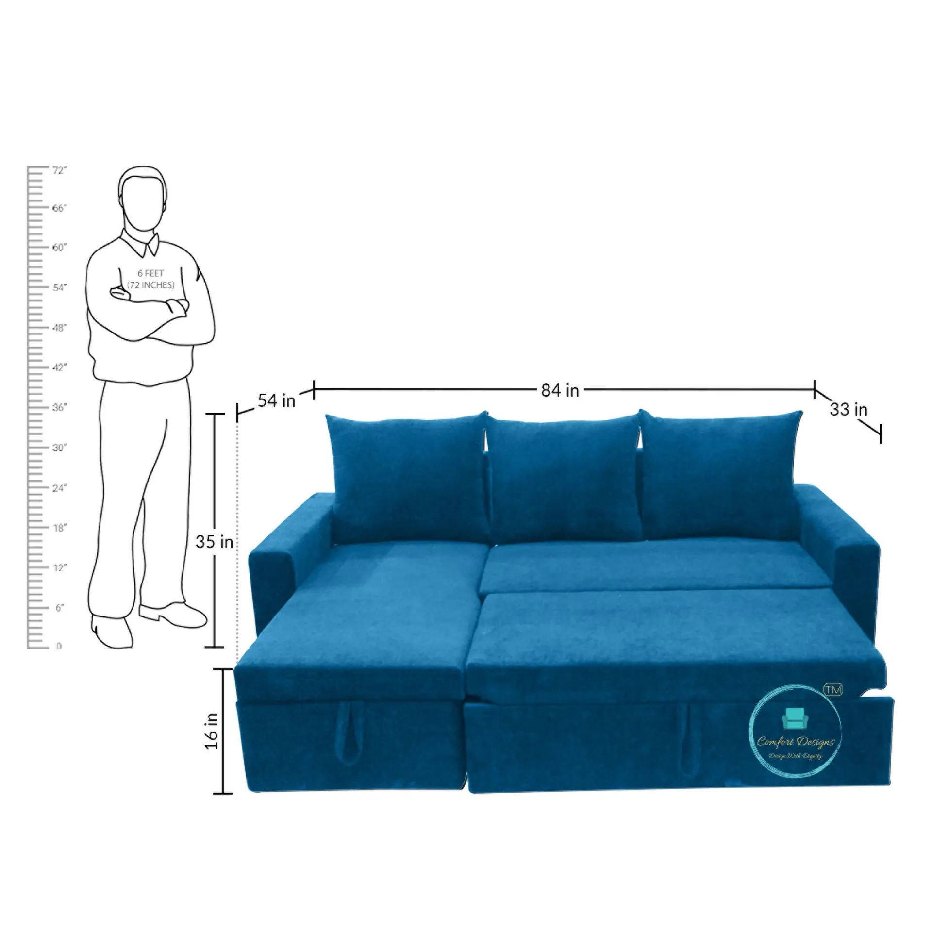 Jazz-01 3 Seater L Shape Sofa Cumbed - Image 7