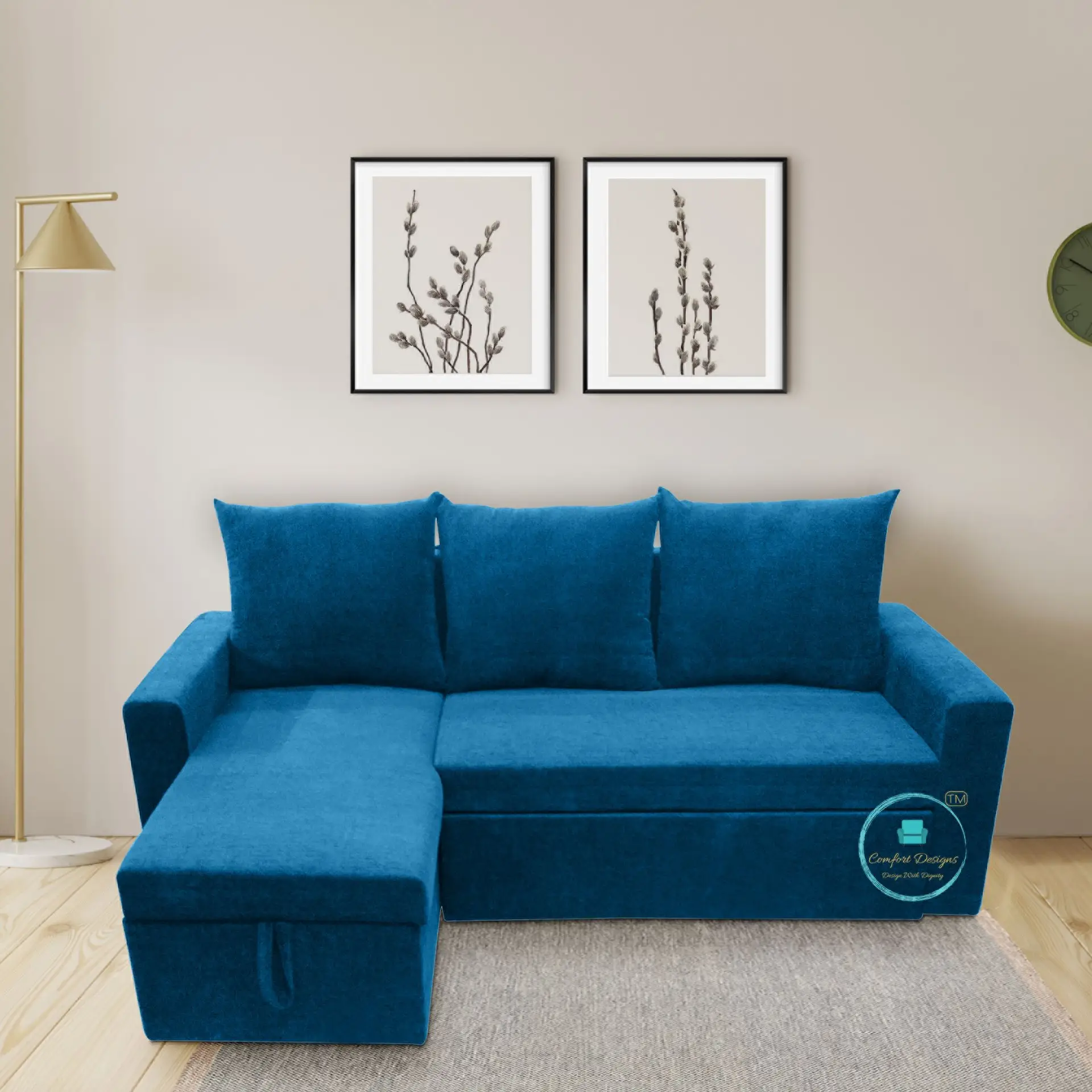 Jazz-01 3 Seater L Shape Sofa Cumbed
