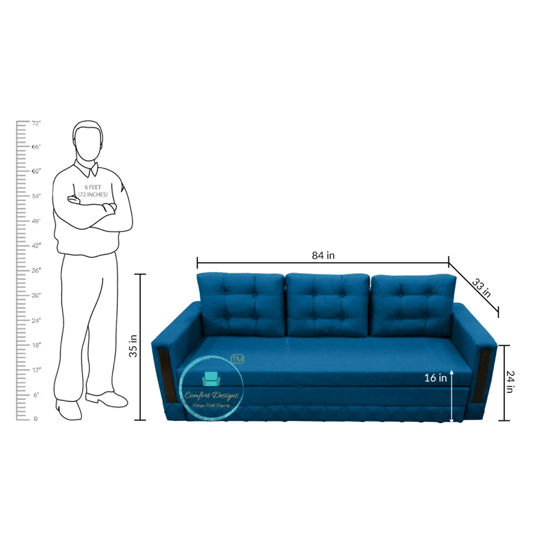 Camry 2Fold Sofa Cumbed Without Storage - Image 5
