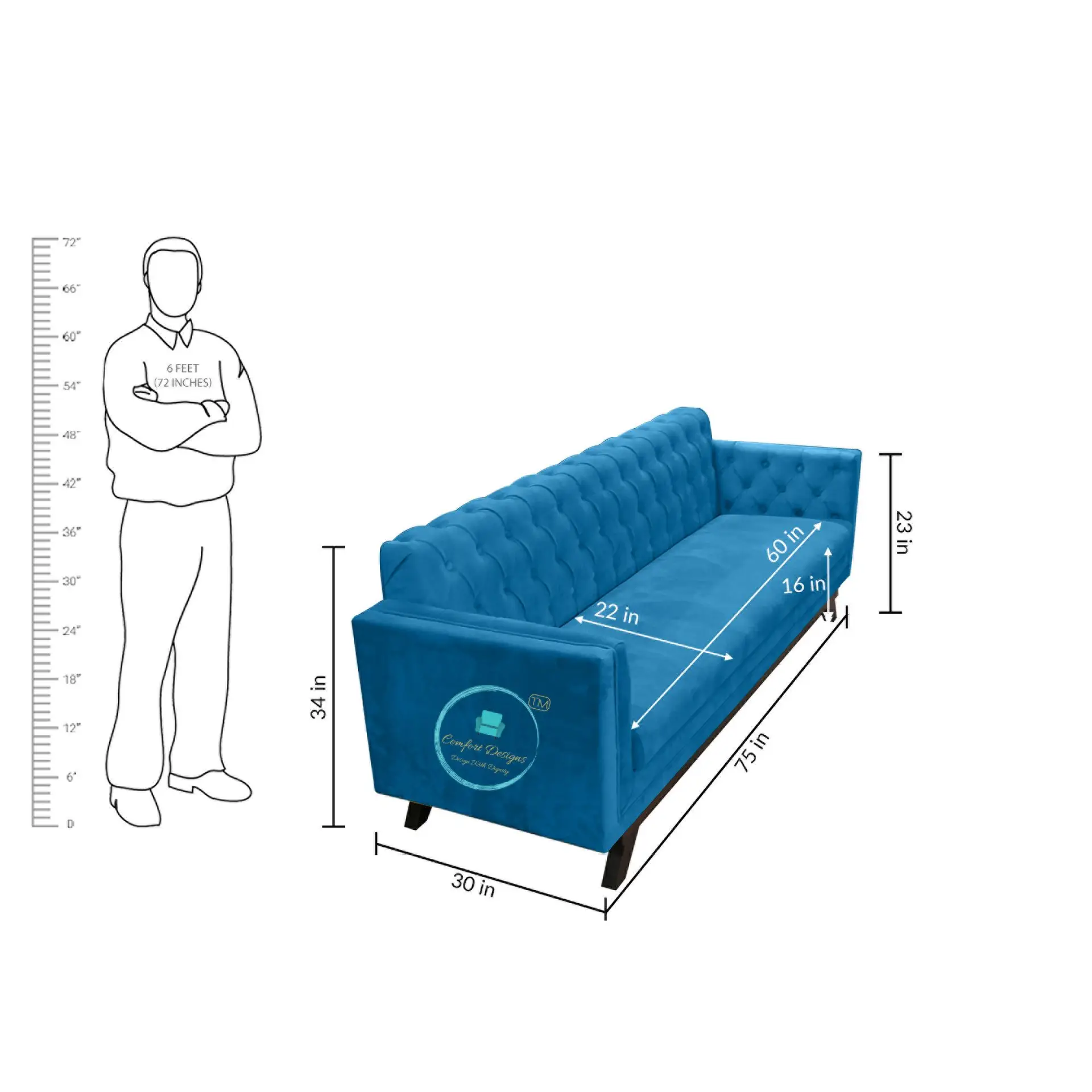 Vulture 3 Seater Sofa - Image 6