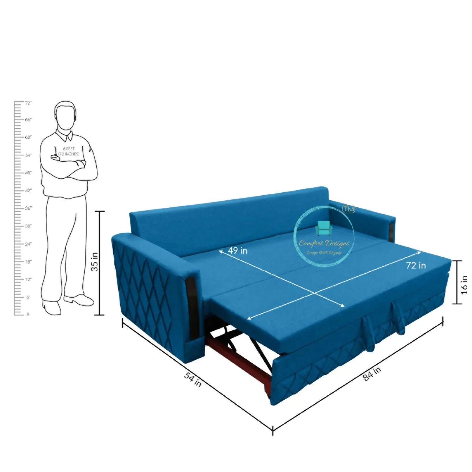 Camry 2Fold Sofa Cumbed Without Storage - Image 6